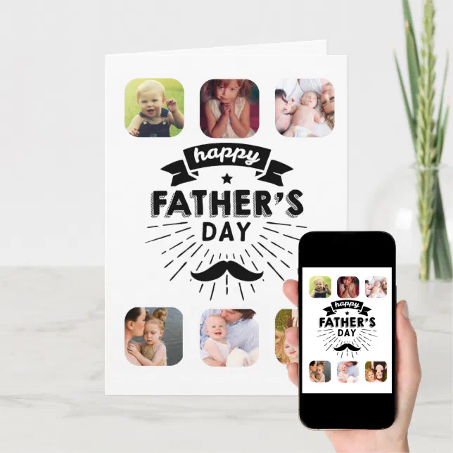 HAPPY FATHERS DAY Photo Collage Template Zazzle