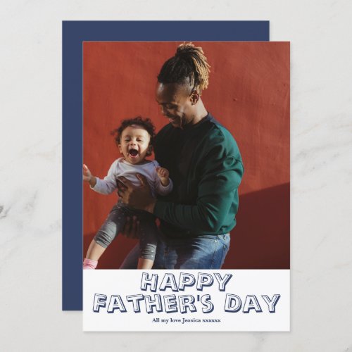 Happy Fathers Day Photo Cool typography Holiday Card