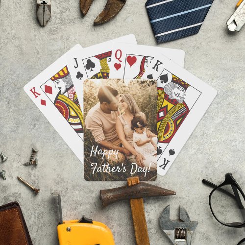 Happy Fathers Day Photo Custom Playing Cards