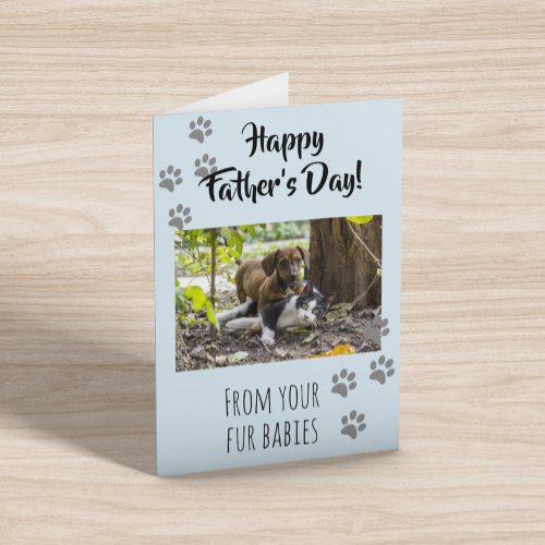 Happy Fathers day Photo Dog Cat Pet Fur Babies Card