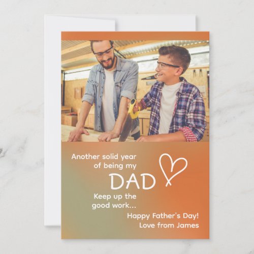 Happy Fathers Day Photo Funny Gradient Holiday Card