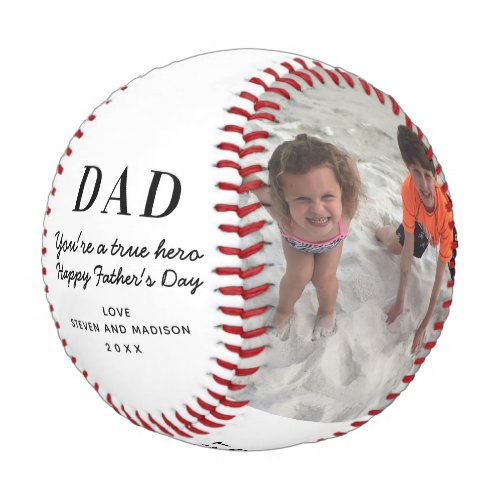 Happy Fathers Day Photo Keepsake Personalized Baseball