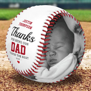 Happy Father's Day Photo Kids Names Baseball