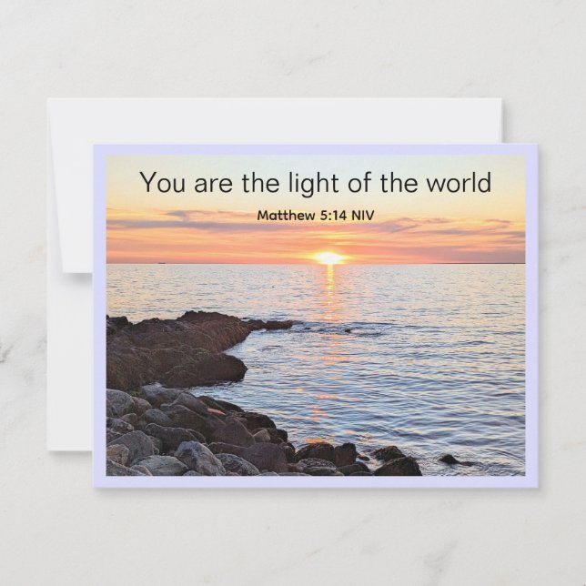 Happy Father's Day Photo of Sunset and Ocean Blue Holiday Card (Front)