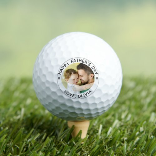 HAPPY FATHERS DAY Photo Personalized Golf Balls