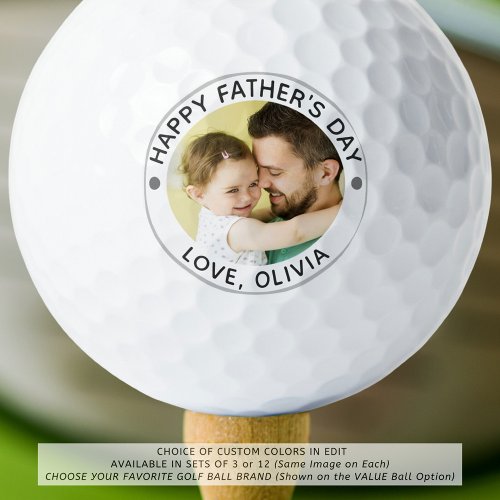 HAPPY FATHERS DAY Photo Personalized Golf Balls