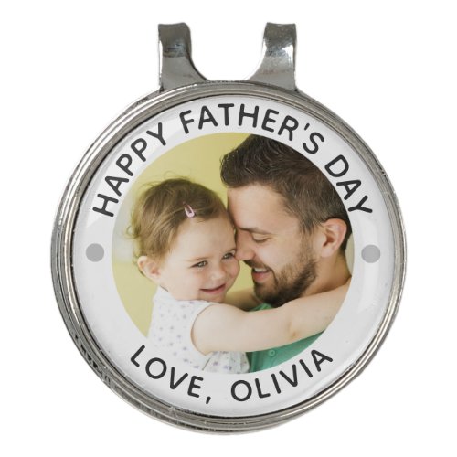HAPPY FATHERS DAY Photo Personalized Golf Hat Clip