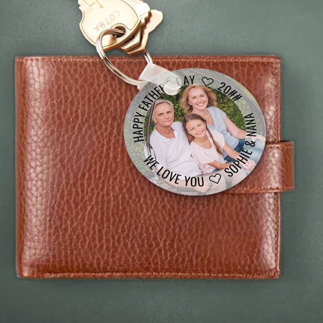 Happy Fathers Day Photo We Love You Grandad Photo Keychain (Creator Uploaded)