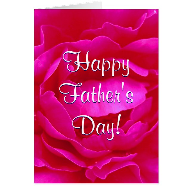 Happy Father's Day Pink Rose II Cards (Front)