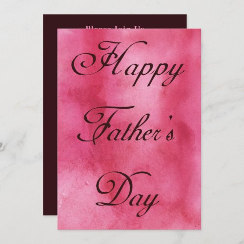 Happy Fathers Day Pink Summer Picnic Party Invitation