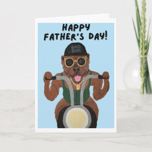 Happy Father's Day Pit Bull Biker Card