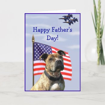 Happy Father's Day Pitbull Greeting Card by ritmoboxer at Zazzle