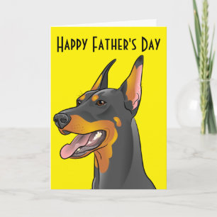 Happy Father's Day Pop Art Customizable Doberman Card