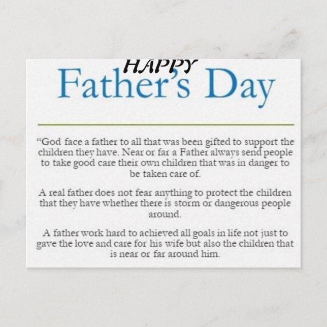 Happy Father's Day Postcard (Front)