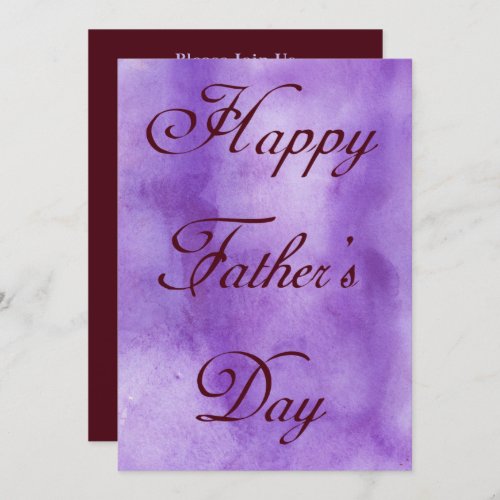 Happy Fathers Day Purple Summer Picnic Party Invitation