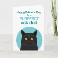 Happy Father's Day Purrfect Black Cat Card