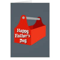 Happy Father's Day Red and Grey Tool Box Card