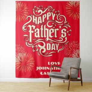 Happy Father's Day red holiday backdrop family