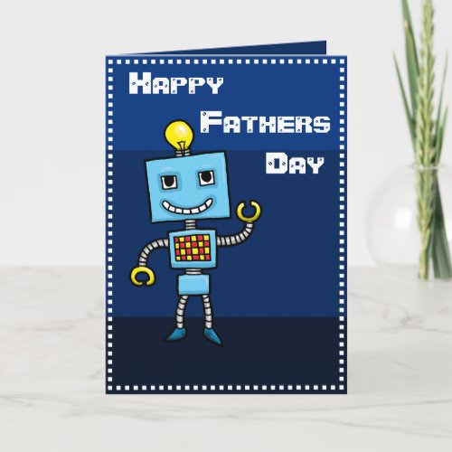 Happy fathers day Retro Robot card