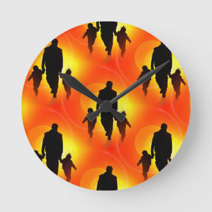 happy fathers day round clock