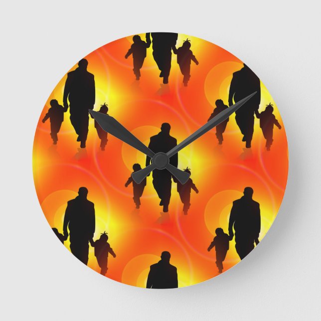 happy fathers day round clock (Front)