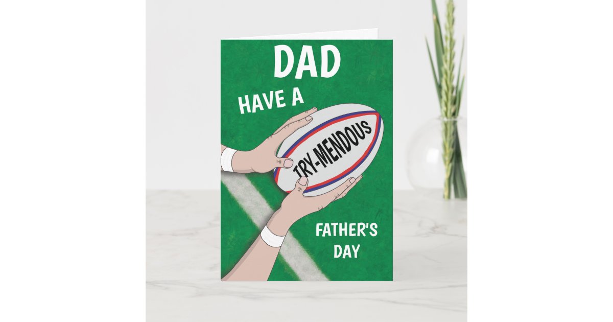 Happy Father's Day Rugby Sport Dad Card | Zazzle