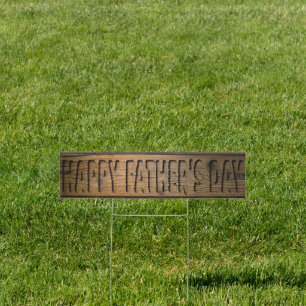 Happy Father's Day Rustic Daddy's Day Typography Sign