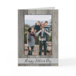 Happy Father's Day Rustic Gray Wood Photo Card Happy Father's Day Rustic Gray Wood Photo Card
