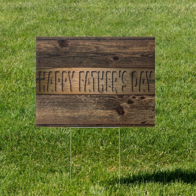 Happy Father's Day | Rustic Wood Typography Sign (Insitu)
