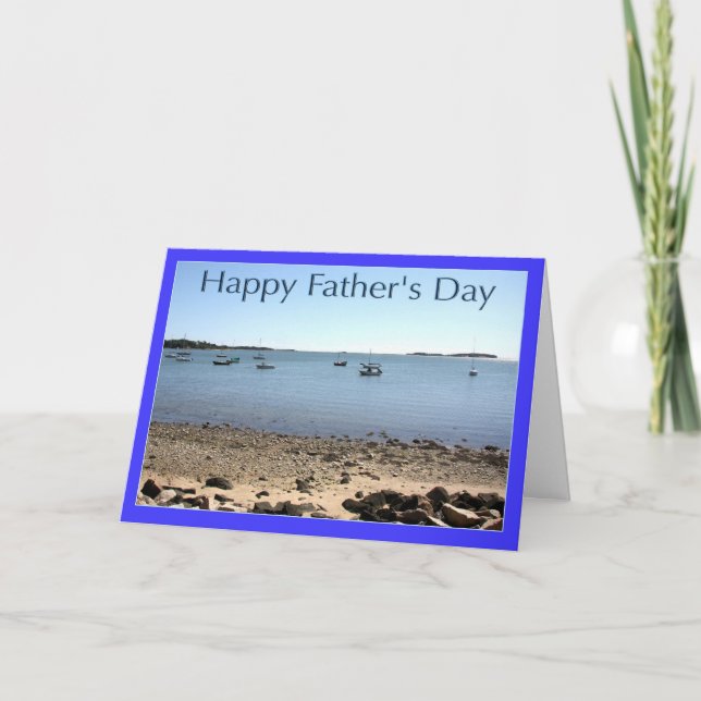 Happy Father's Day Sail Boats Greeting Card (Front)
