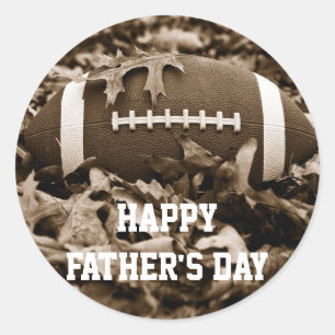 Happy Father's Day Sepia Football Sticker