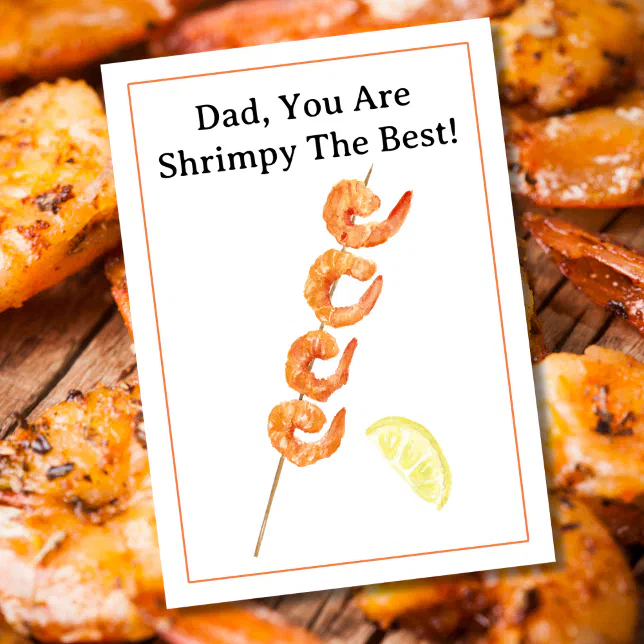 Happy Father's Day Shrimp Skewer Card | Zazzle