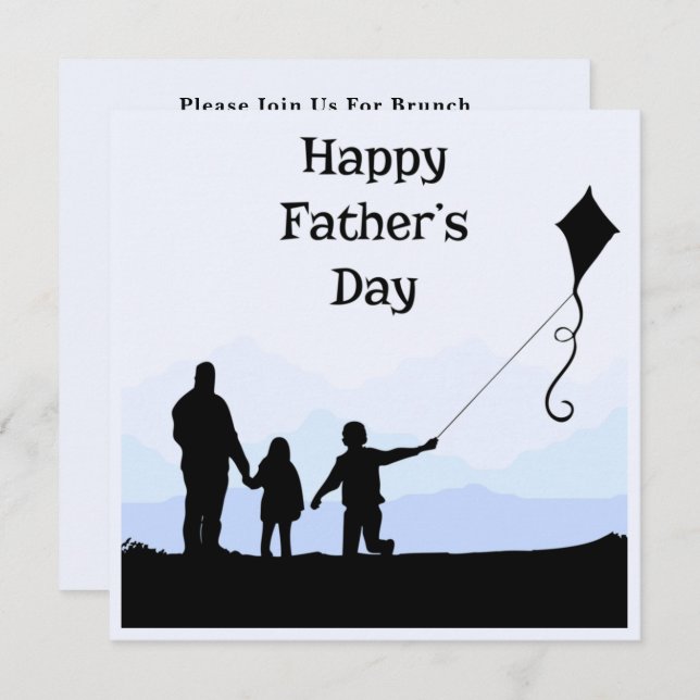 Happy Fathers Day Silhouette Family Reunion Brunch Invitation (Front/Back)