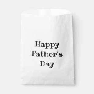 Happy Father's Day Simple Black White Favor Bag