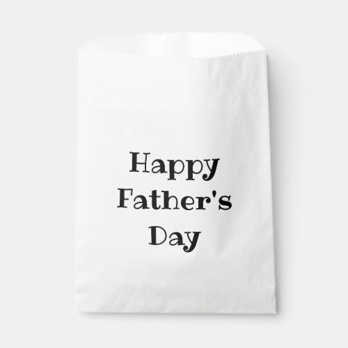 Happy Fathers Day Simple Black White  Favor Bag