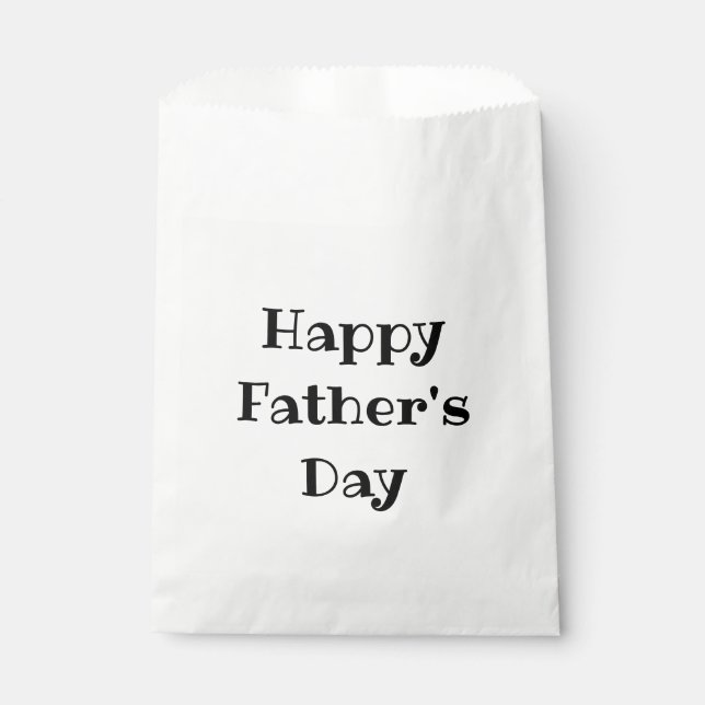 Happy Father's Day Simple Black White  Favor Bag (Front)