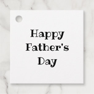 Happy Father's Day Simple Black White Favor Tags