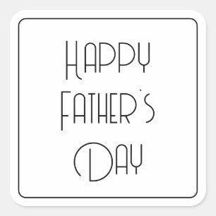 Happy Father's Day Simple Calligraphy Square Sticker