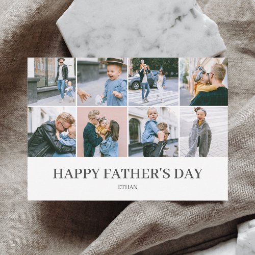 Happy Fathers Day Simple Elegant Photo Holiday Card