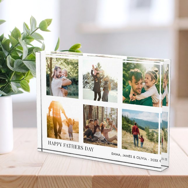 Happy Fathers Day Simple Modern Photo Collage Block (Creator Uploaded)