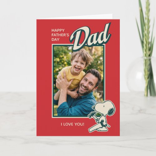 Happy Father's Day | Snoopy Dad Customizable Photo Card