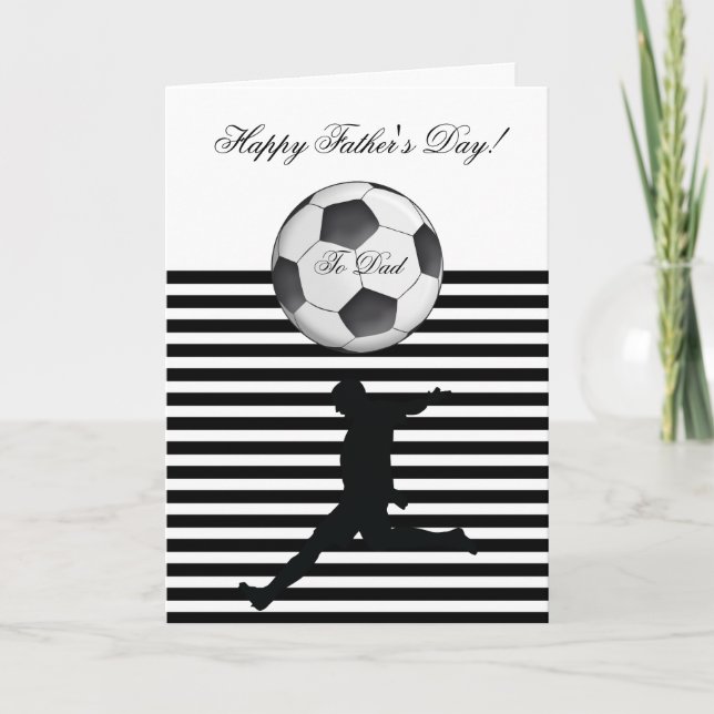 Happy Father's Day Soccer Ball Photo Stripe Card (Front)