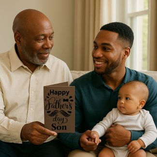 Happy Father's Day Son Brown and Black Card