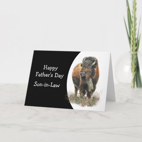 Happy Fathers Day Son_in_law  Buffalo Bison Card