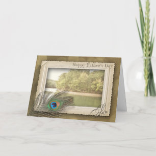 HAPPY FATHER'S DAY - SON - VINTAGE LAKE SCENE CARD