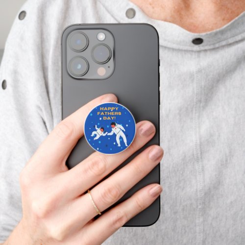 Happy Father's Day space dad blue PopSocket