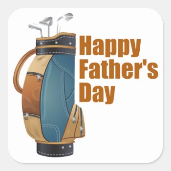 Happy Father's Day Square Sticker by ForEverySeason at Zazzle