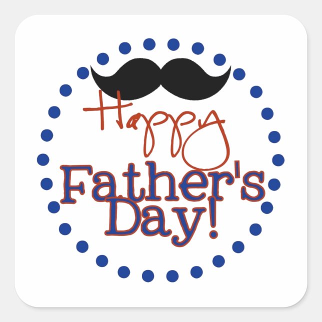 happy father's day square sticker (Front)
