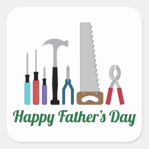 Happy Fathers Day Square Sticker