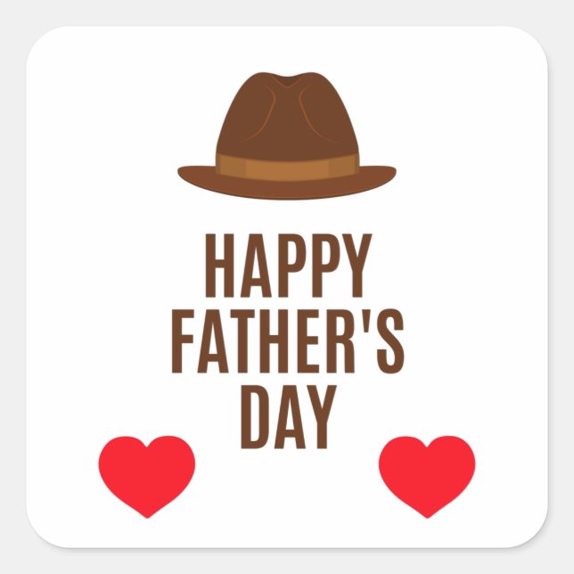 Happy Father's Day Square Sticker (Front)